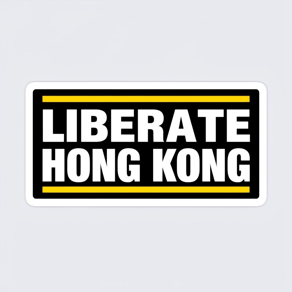 Bold Minimalist Liberate Hong Kong Message Sticker