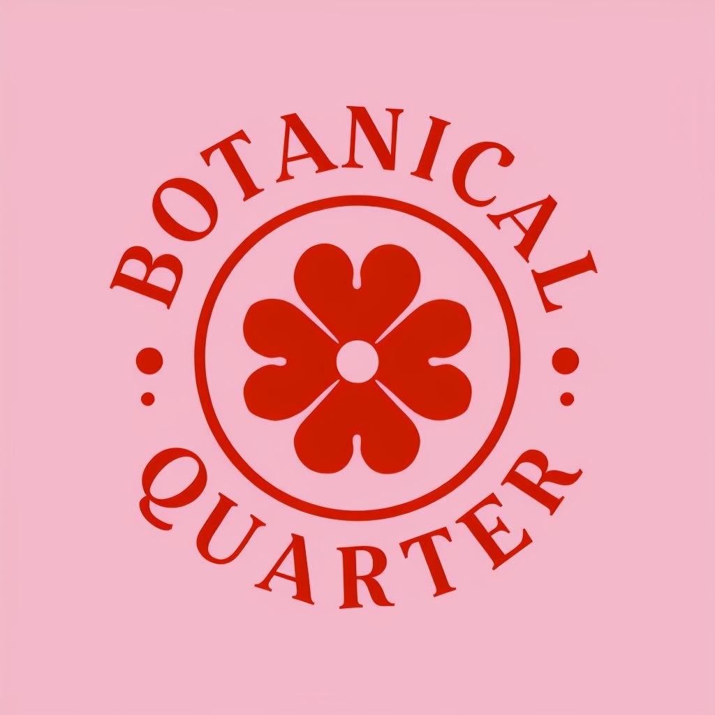 Elegant Red Botanical Quarter Logo Design