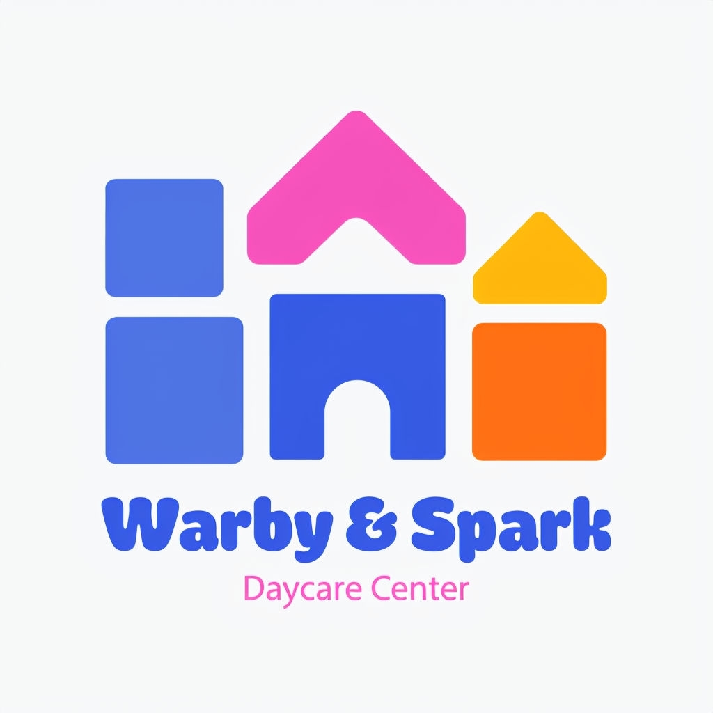 Colorful Geometric Shapes Minimalist Daycare Center Logo