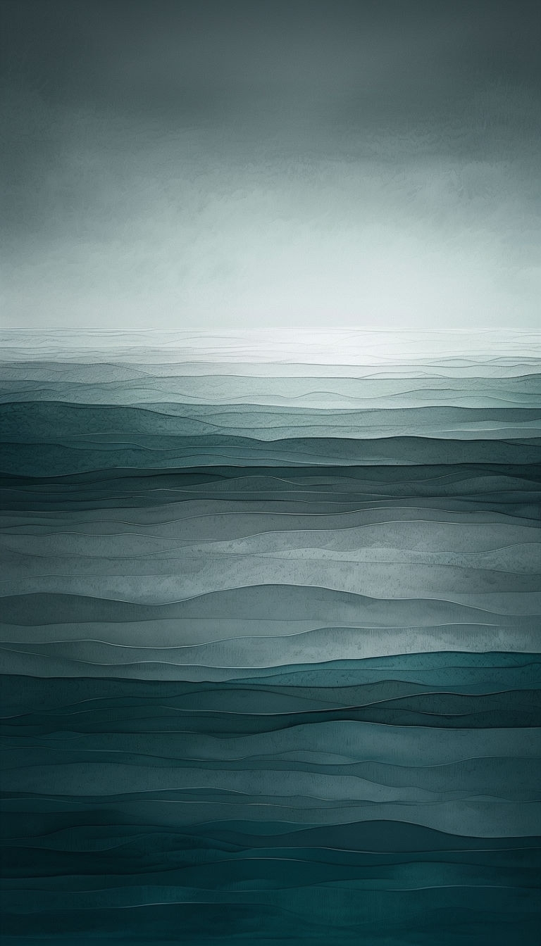 Serene Minimalist Seascape Abstract Artwork Mobile Wallpaper