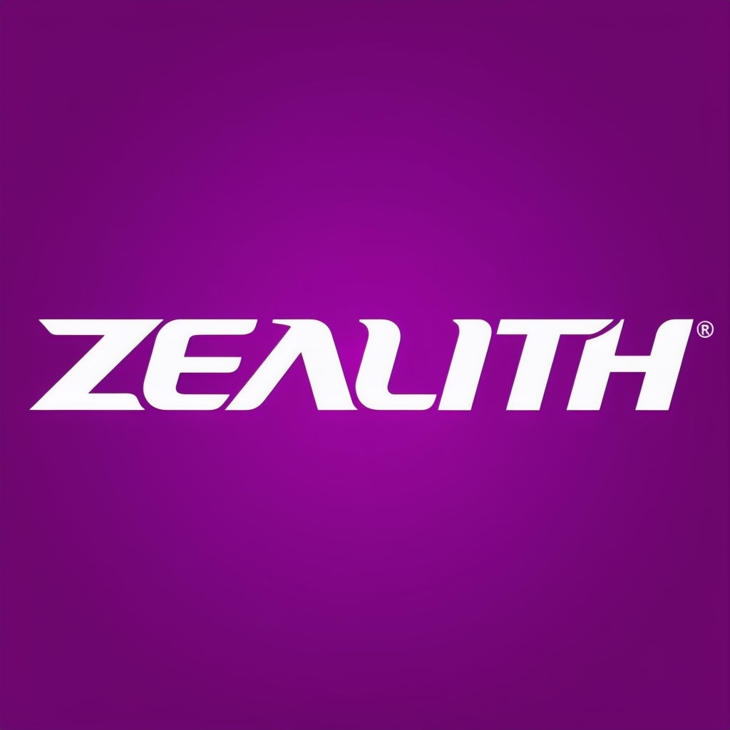 Modern Bold Zealith Logo Design on Vibrant Purple Background Logo