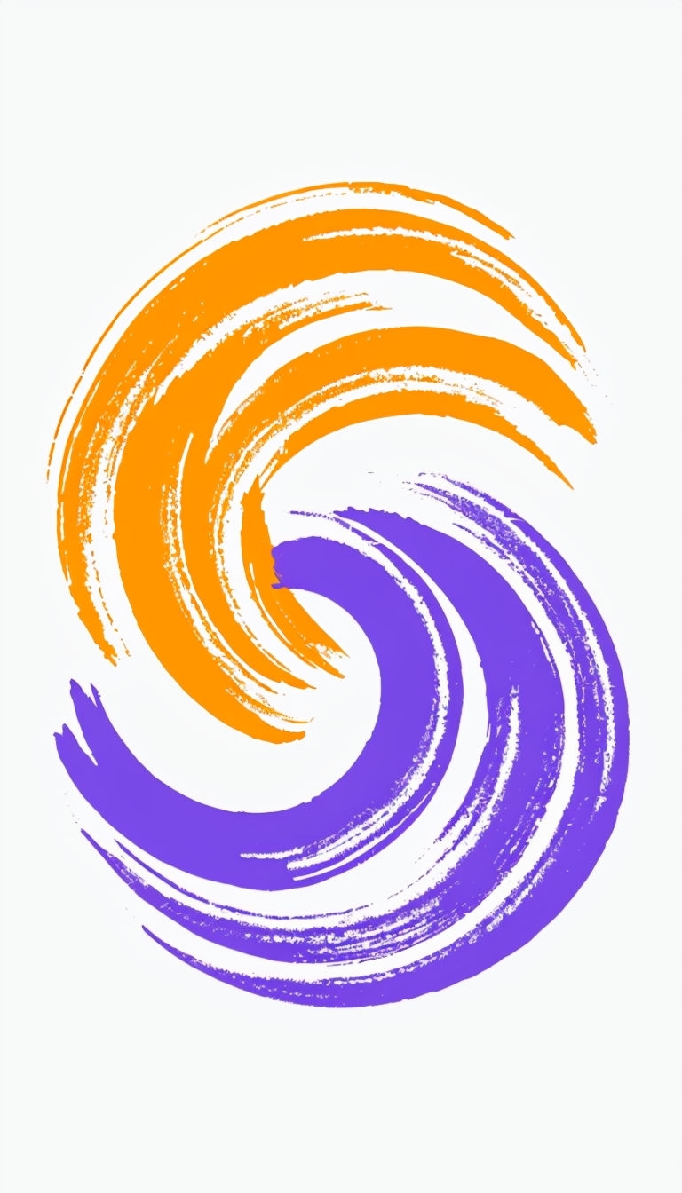 Vibrant Abstract Swirl Design in Orange and Purple Phone Case Cover