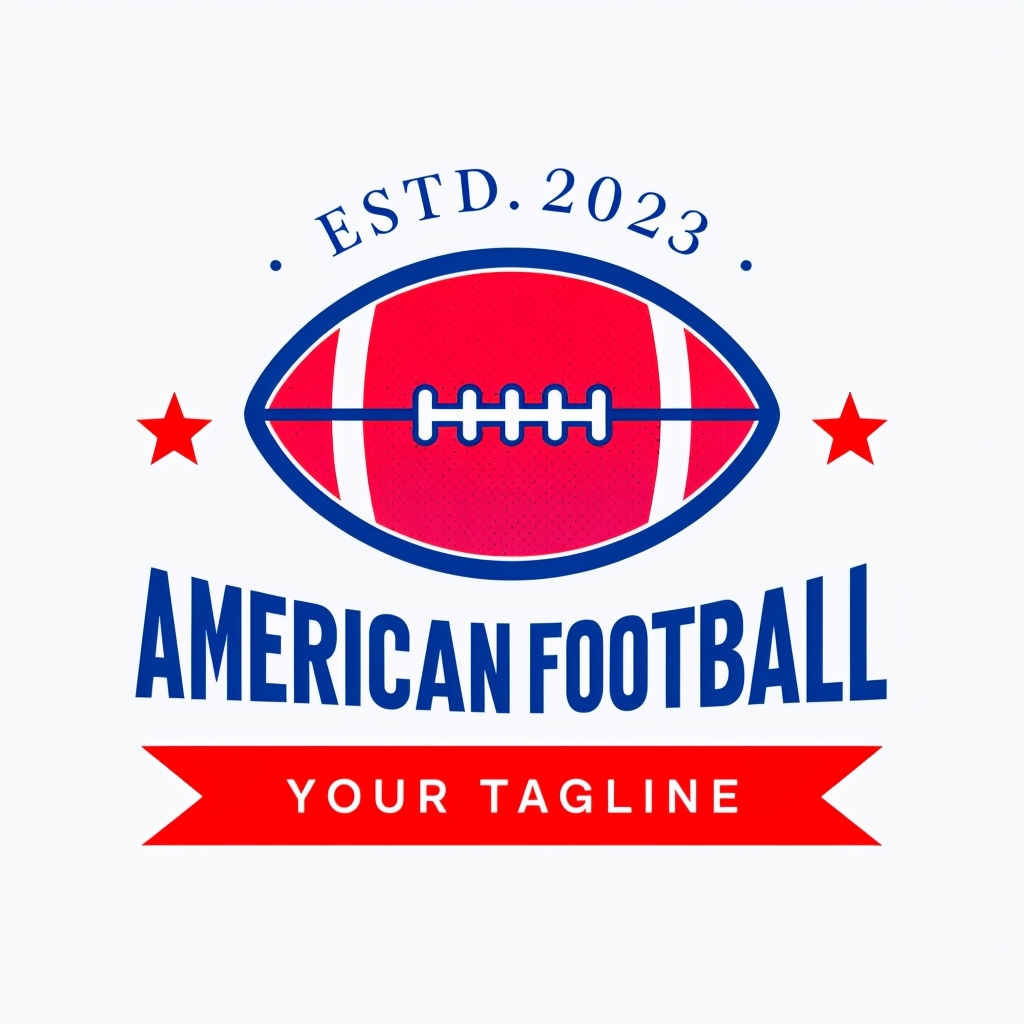 Modern American Football Logo Design with Classic Elements T-Shirt