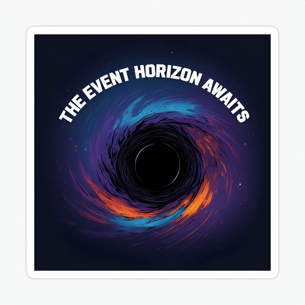 Cosmic Black Hole Event Horizon Awaits Sticker