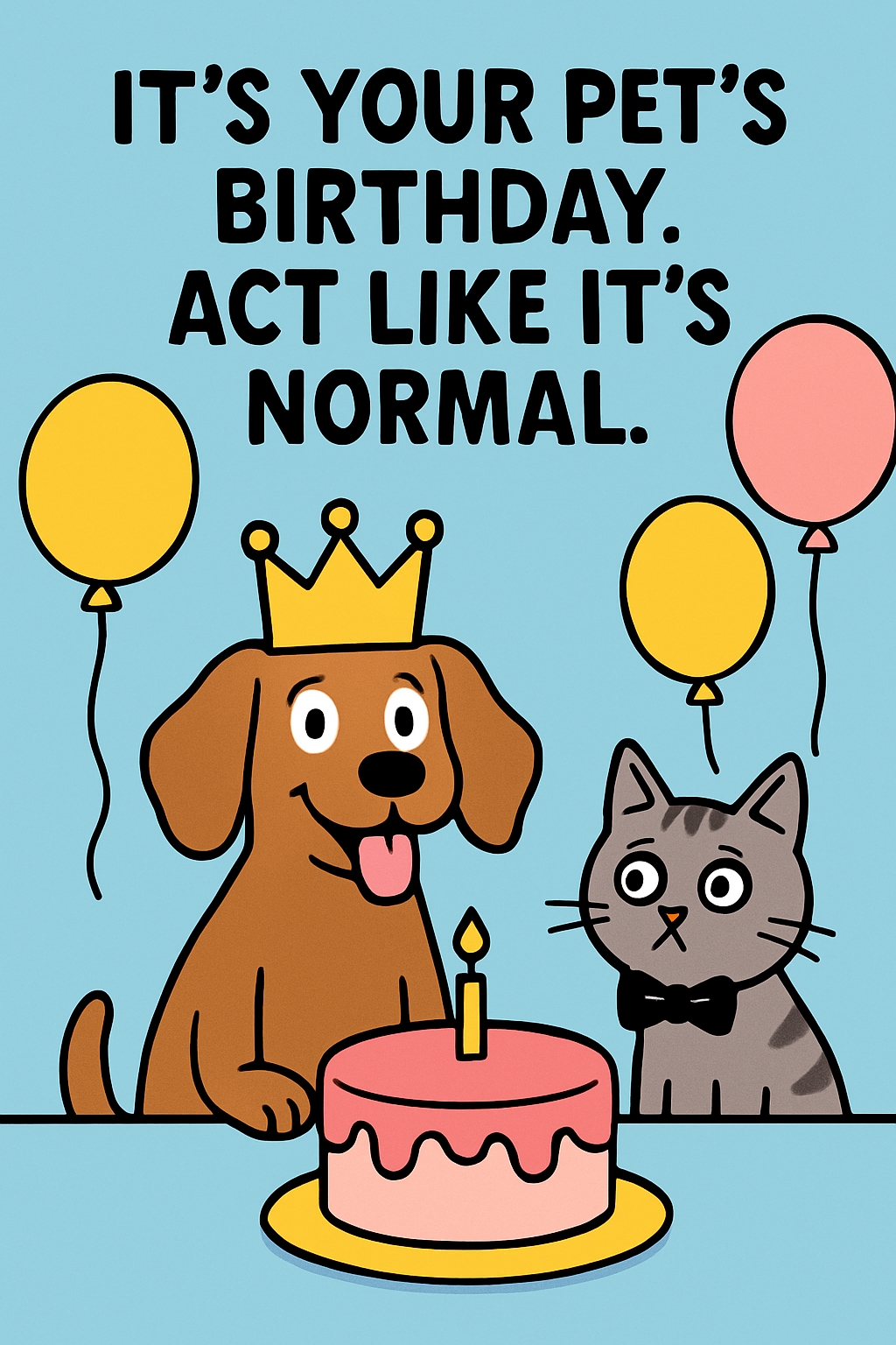 Cheerful Pet Birthday Celebration Card Design Illustration Cards & Invites