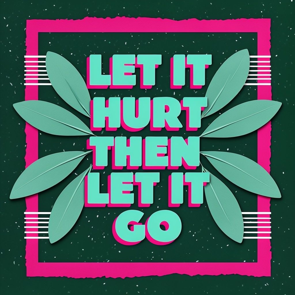 Let It Hurt Then Let It Go Motivational Art Poster