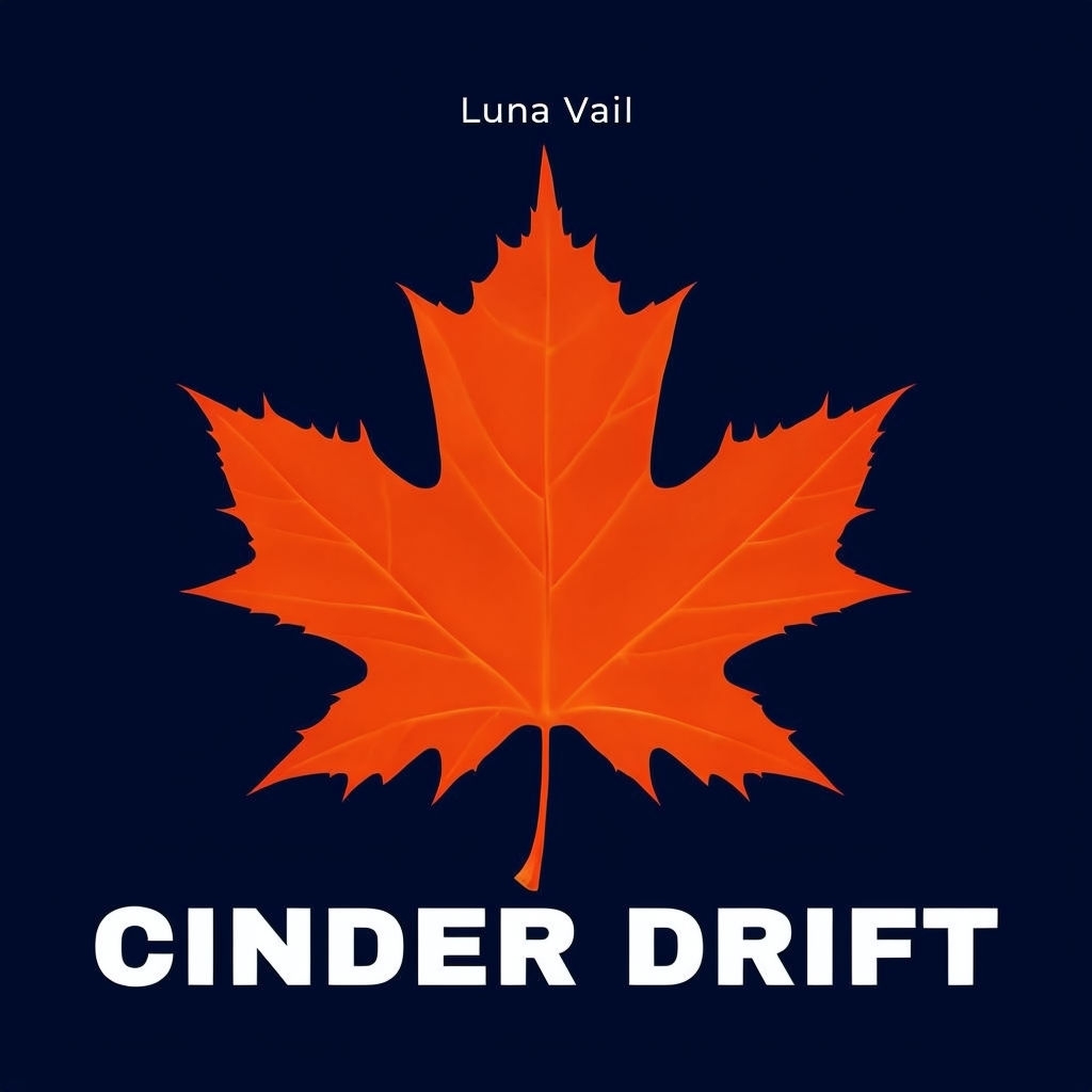 Minimalist Cinder Drift Album Cover with Bold Maple Leaf Design Spotify Album Cover