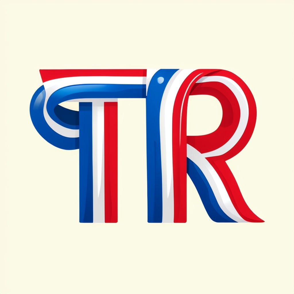 Patriotic TR Monogram Ribbon Design Art