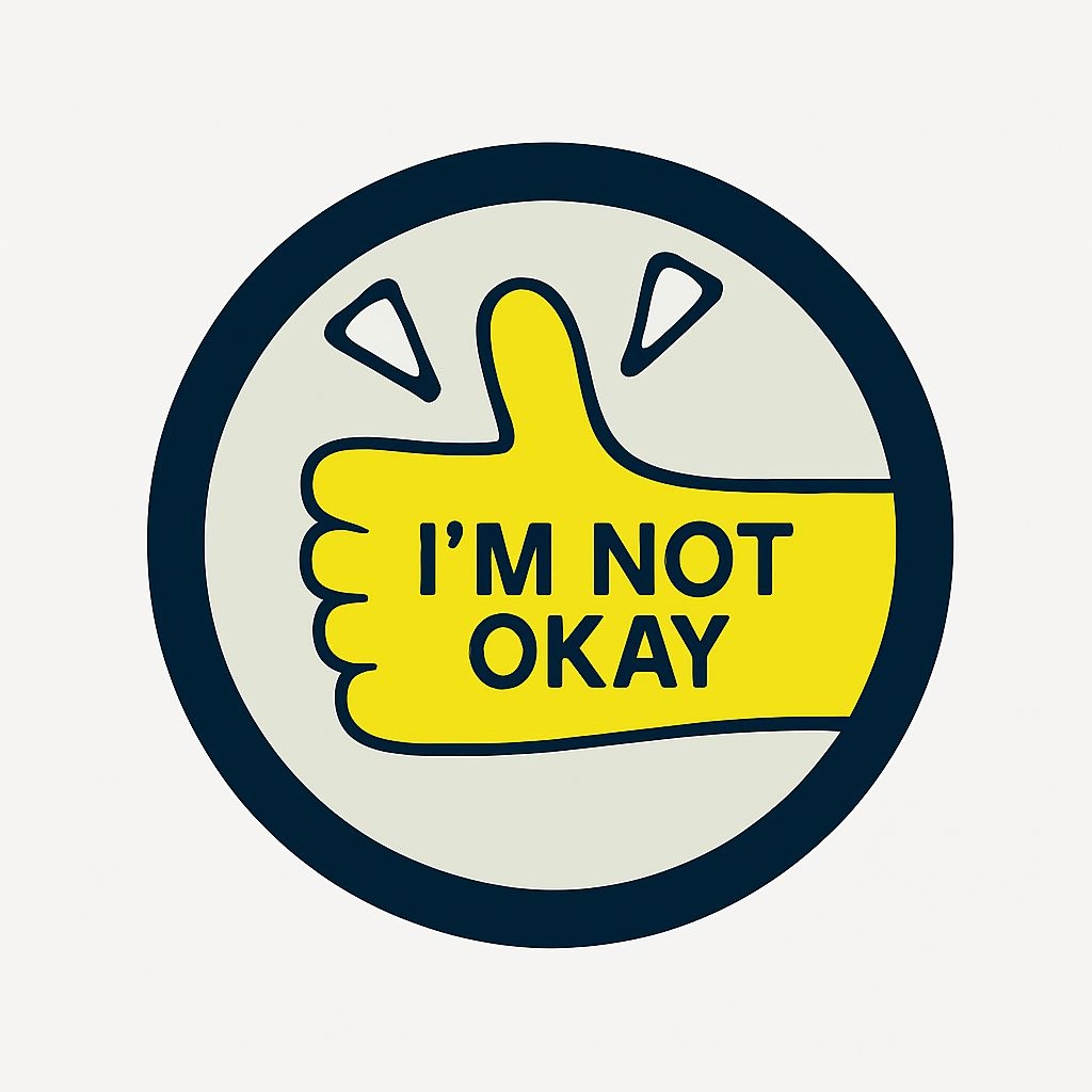 Minimalist Yellow Thumbs Up Hand Illustration Sticker