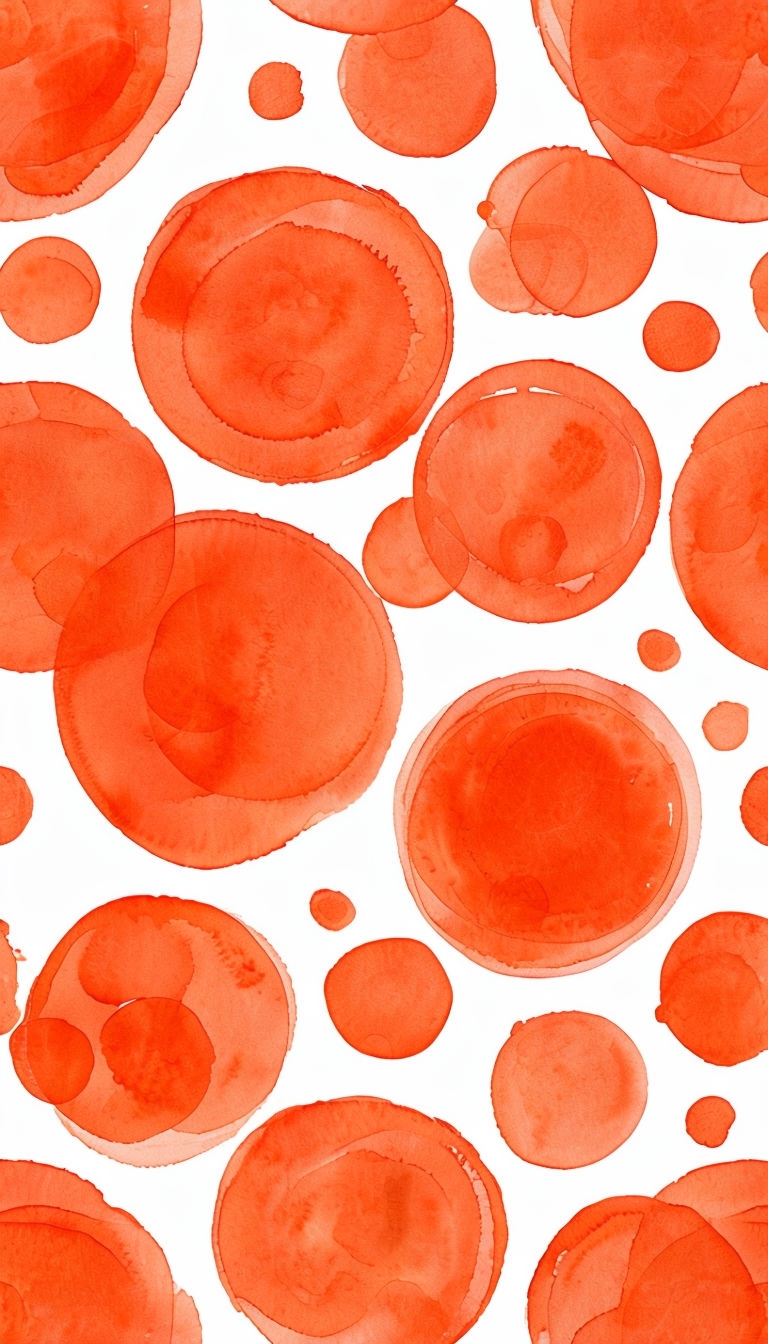 Vibrant Abstract Orange-Red Circular Watercolor Pattern Phone Case Cover