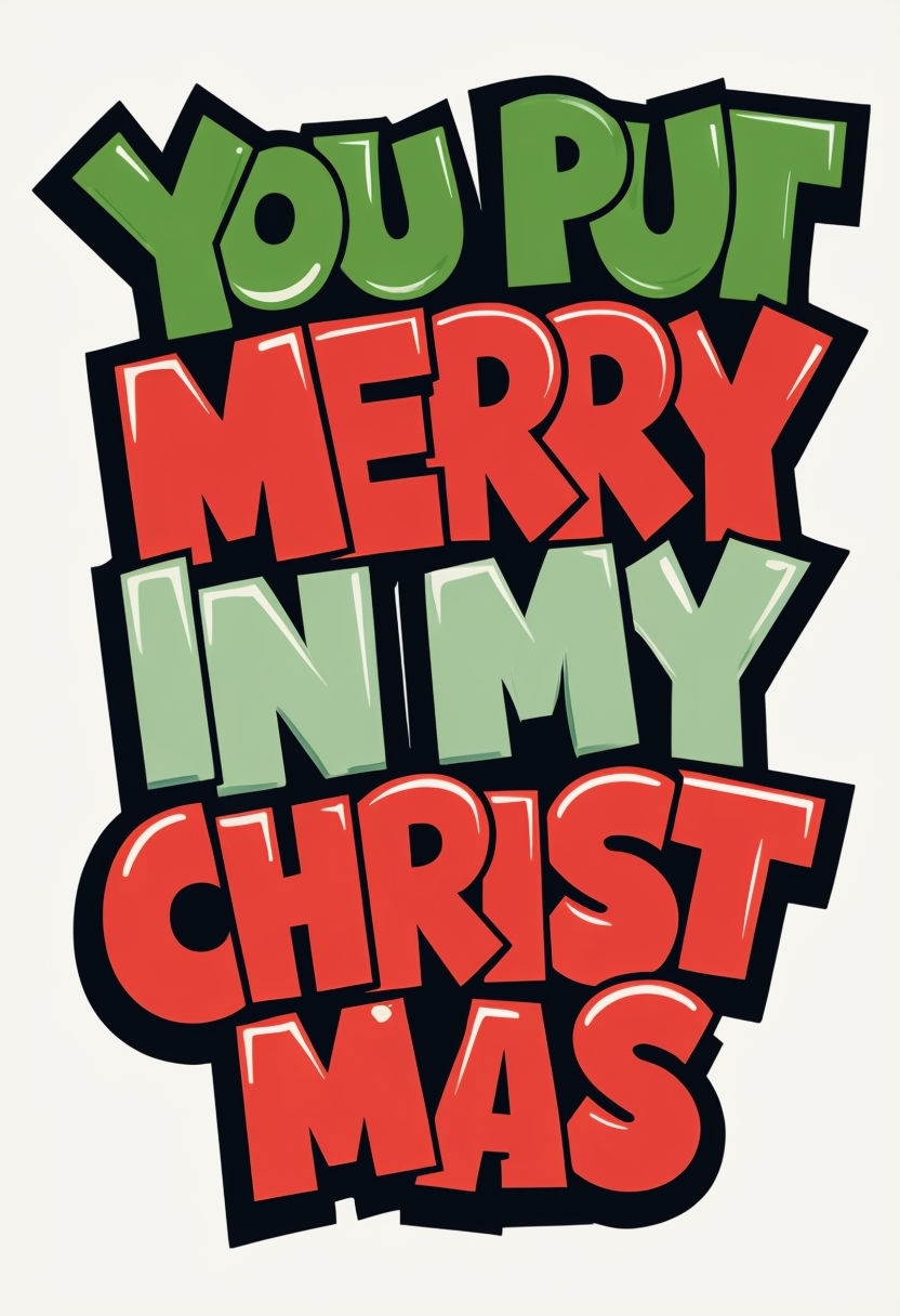 Vibrant Graffiti YOU PUT MERRY IN MY CHRISTMAS T-shirt