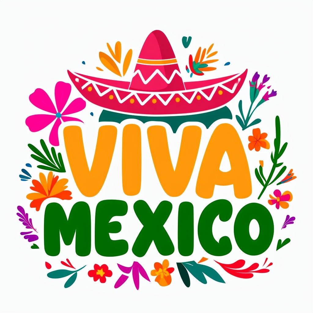 Vibrant VIVA MEXICO Graphic Design with Sombrero Mug