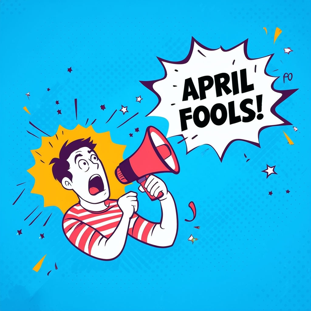 Playful Comic-Inspired April Fools' Day Social Media Template