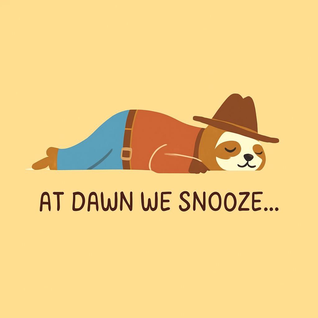 Playful Cartoon Sloth Snoozing in Cowboy Attire T-Shirt