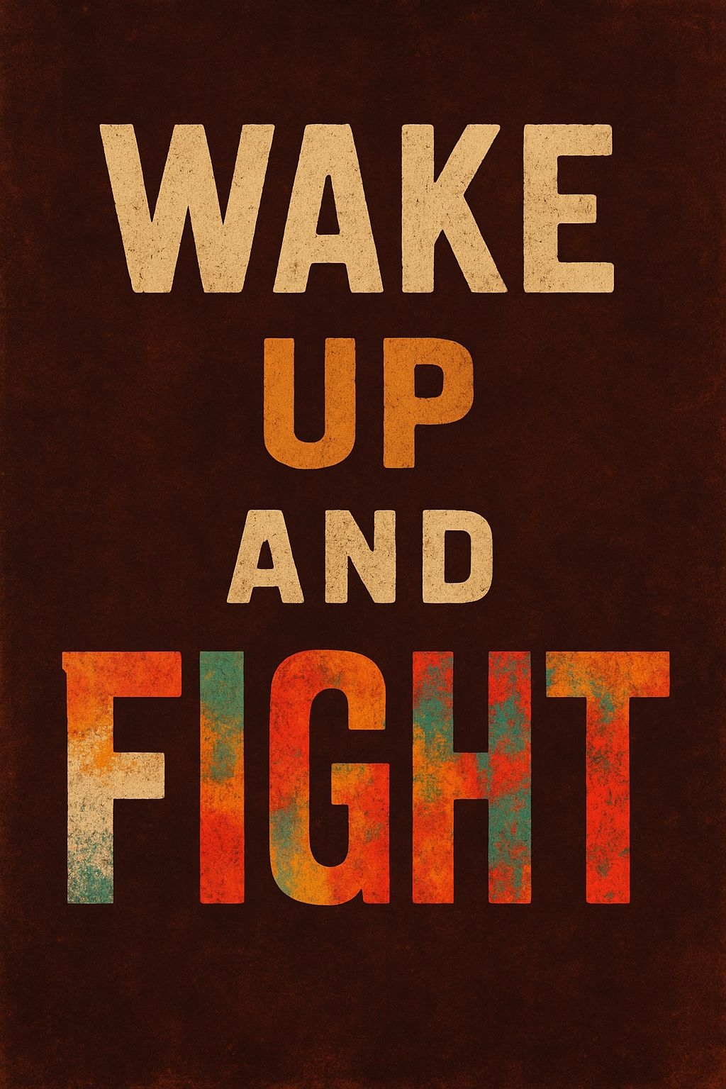 Wake Up and Fight Motivational Artwork Poster