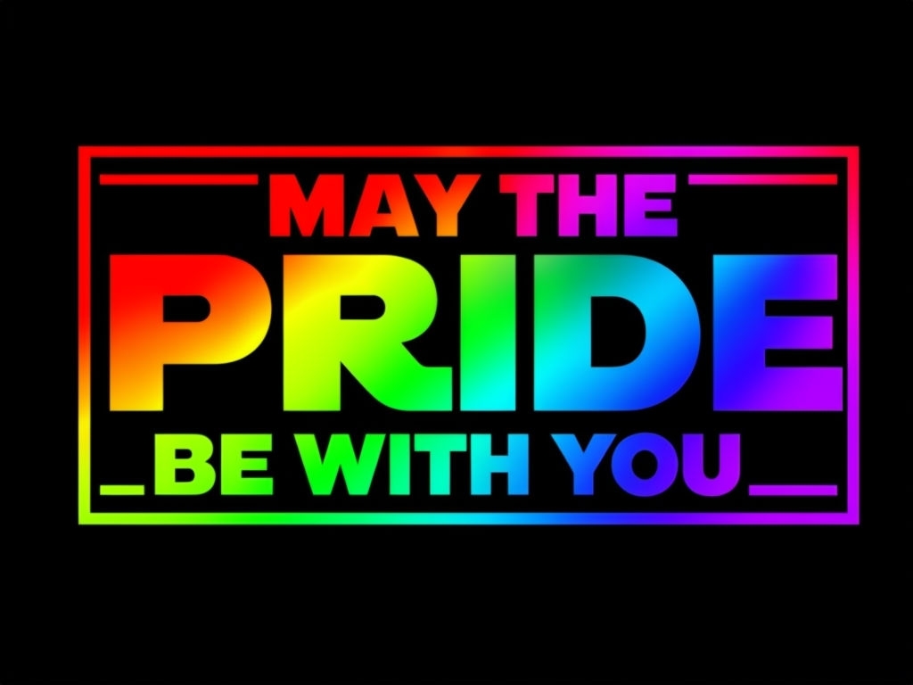 May the Pride Be With You Rainbow Typography T-Shirt