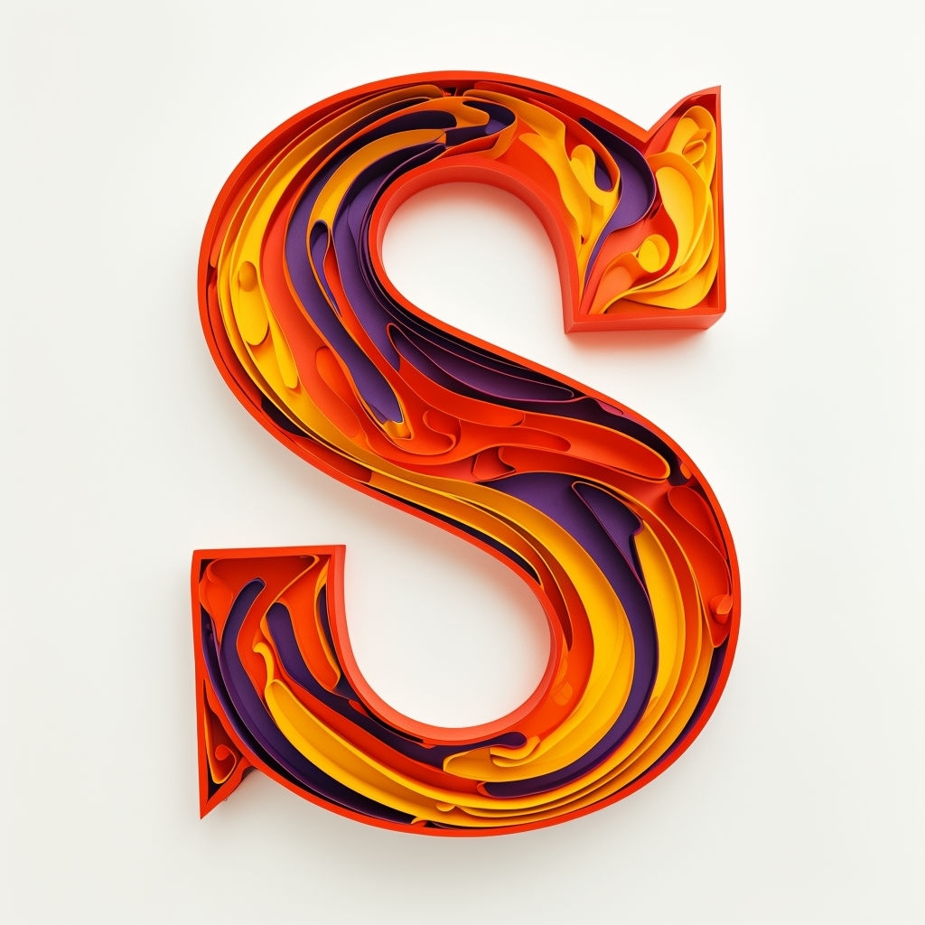 Psychedelic 'S' Monogram with Vibrant Organic Patterns Monogram