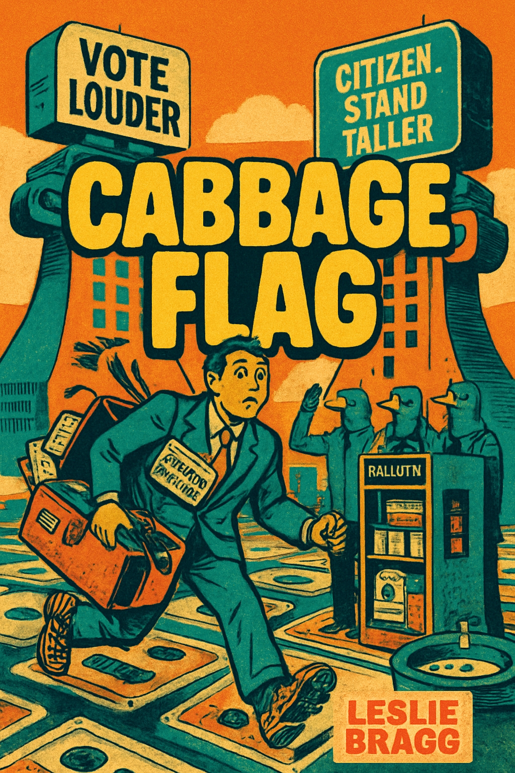 Vintage Comic Book Style Cabbage Flag Illustration EBook Cover