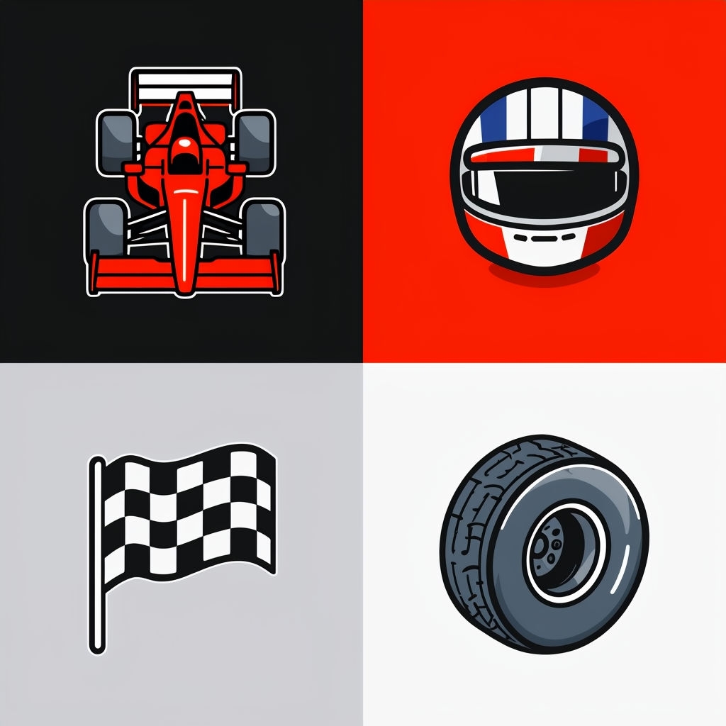 Bold Formula 1 Theme Cartoon Seamless Pattern Design