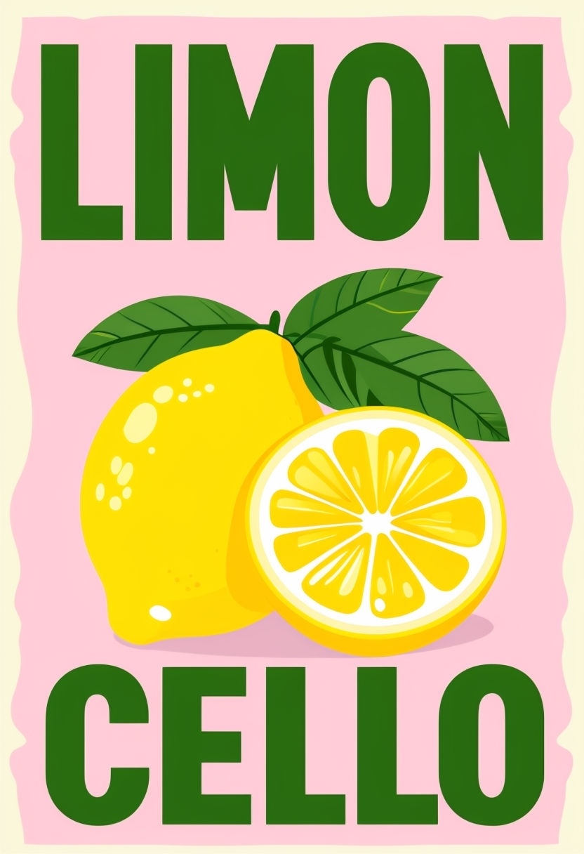 Cheerful Cartoon Lemon Illustration with Playful Text Poster