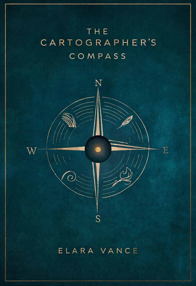 Elegant Minimalist Compass Cover for The Cartographer's Compass EBook Cover