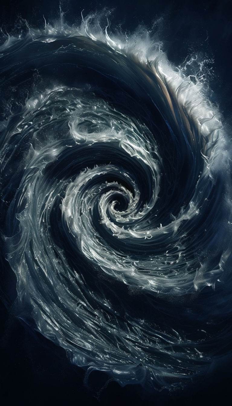 Mesmerizing Silver Whirlpool Digital Artwork Mobile Wallpaper