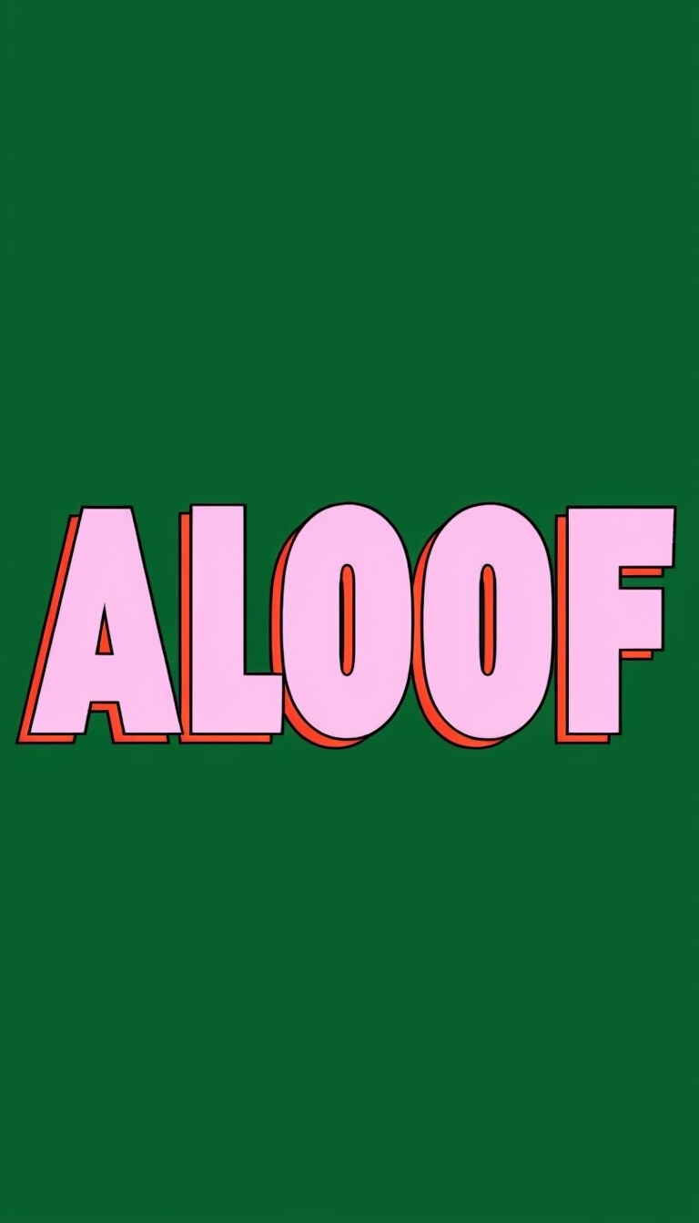 Bold Light Pink ALOOF Text on Forest Green Background Phone Case Cover