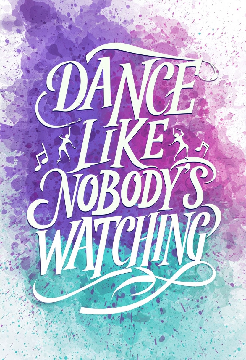 Dance Like Nobody's Watching Colorful Splatter Art Poster