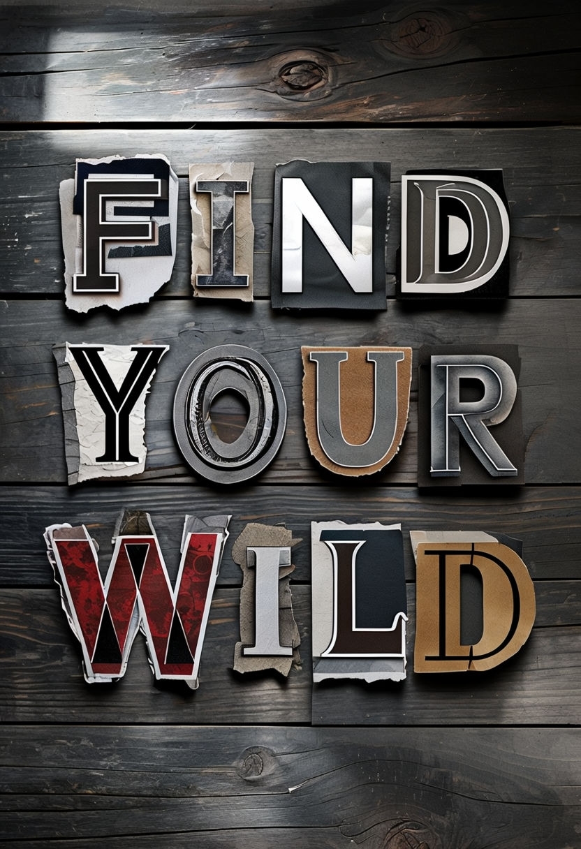 Find Your Wild Motivational Collage Art Poster