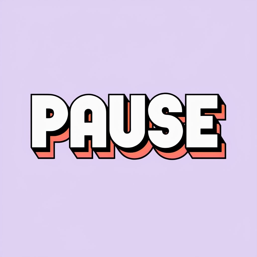 Bold Retro 'PAUSE' Text on Lavender Background Mug