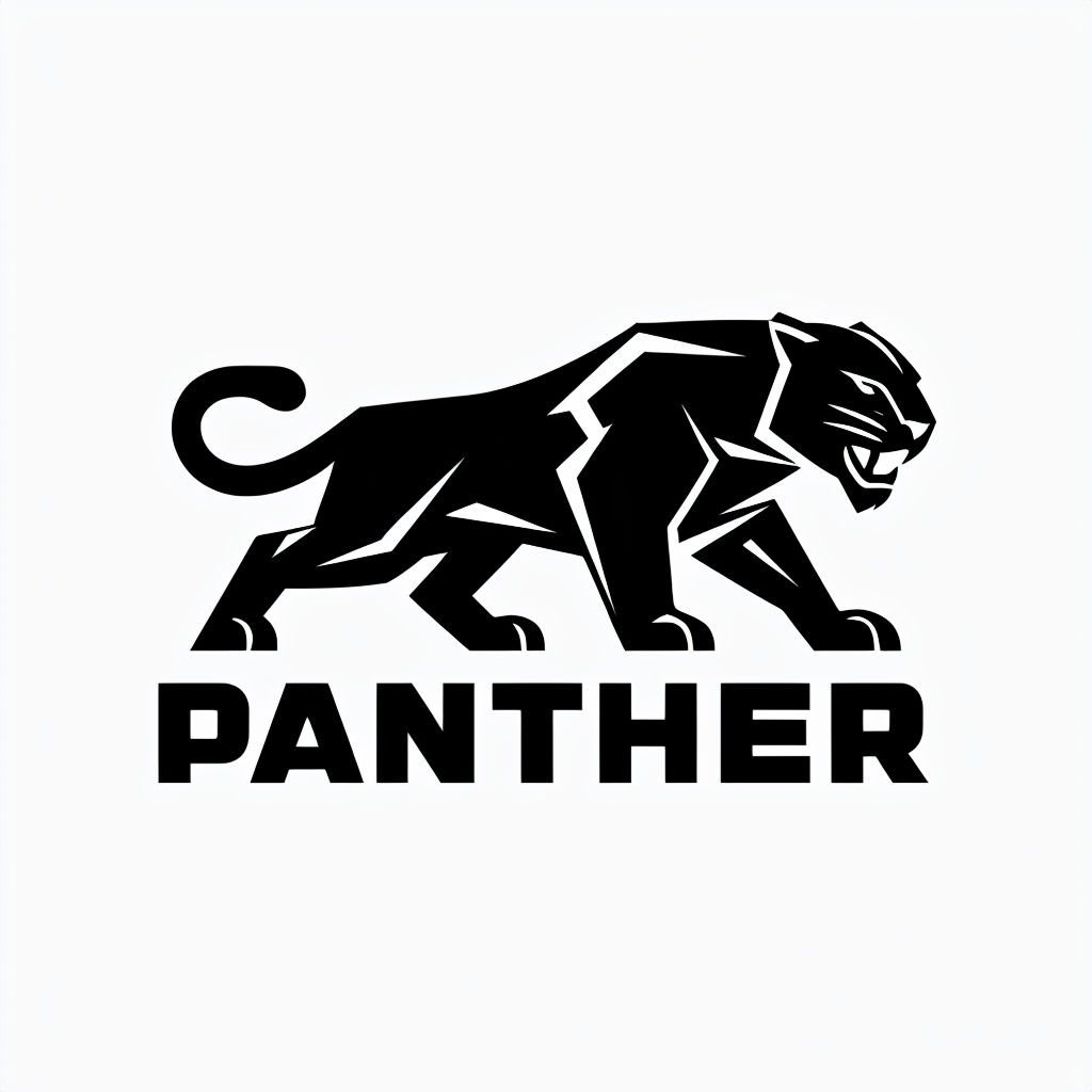 Stylized Black Panther Geometric Logo Design for Modern Branding