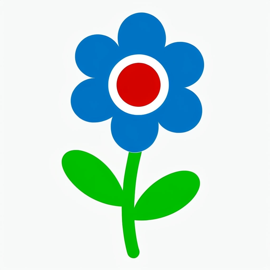 Colorful Cartoon Flower Illustration for Kids Sticker