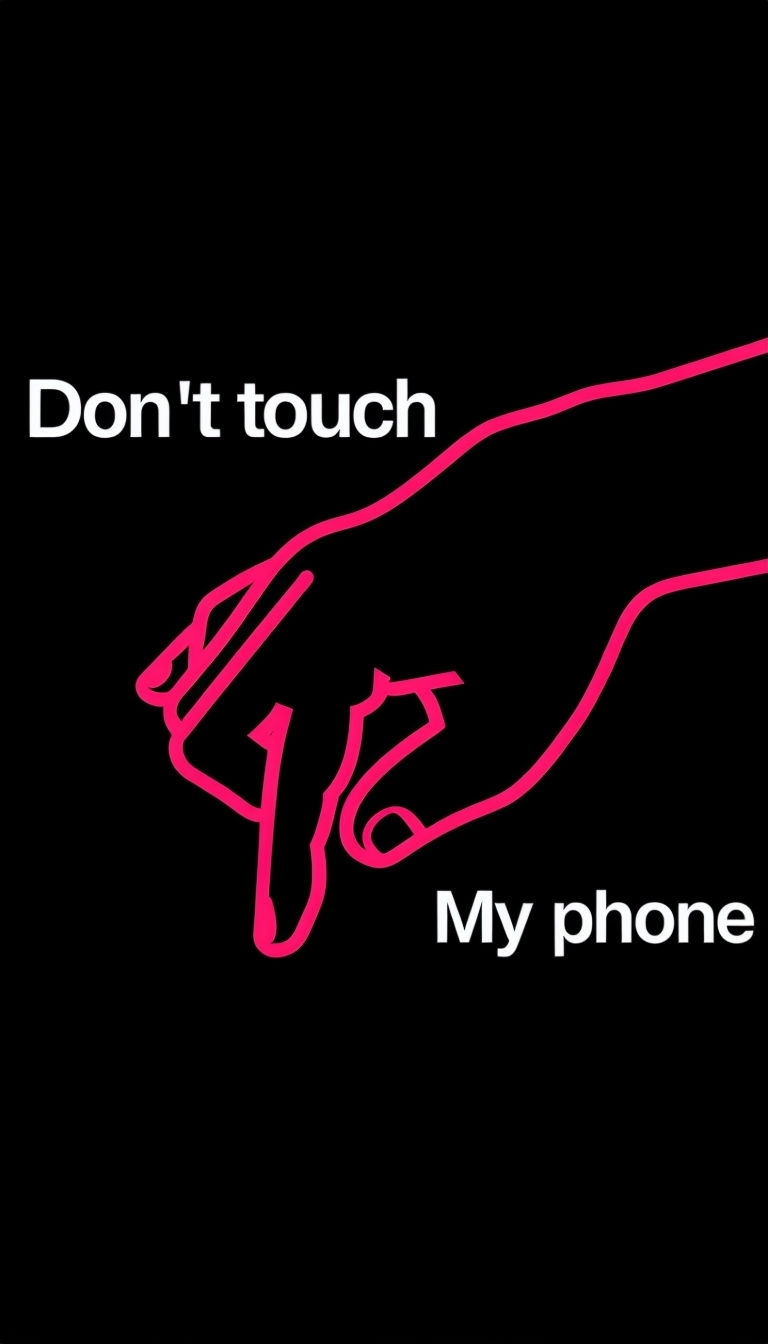 Minimalist Don't Touch My Phone Gesture Illustration Phone Case Cover