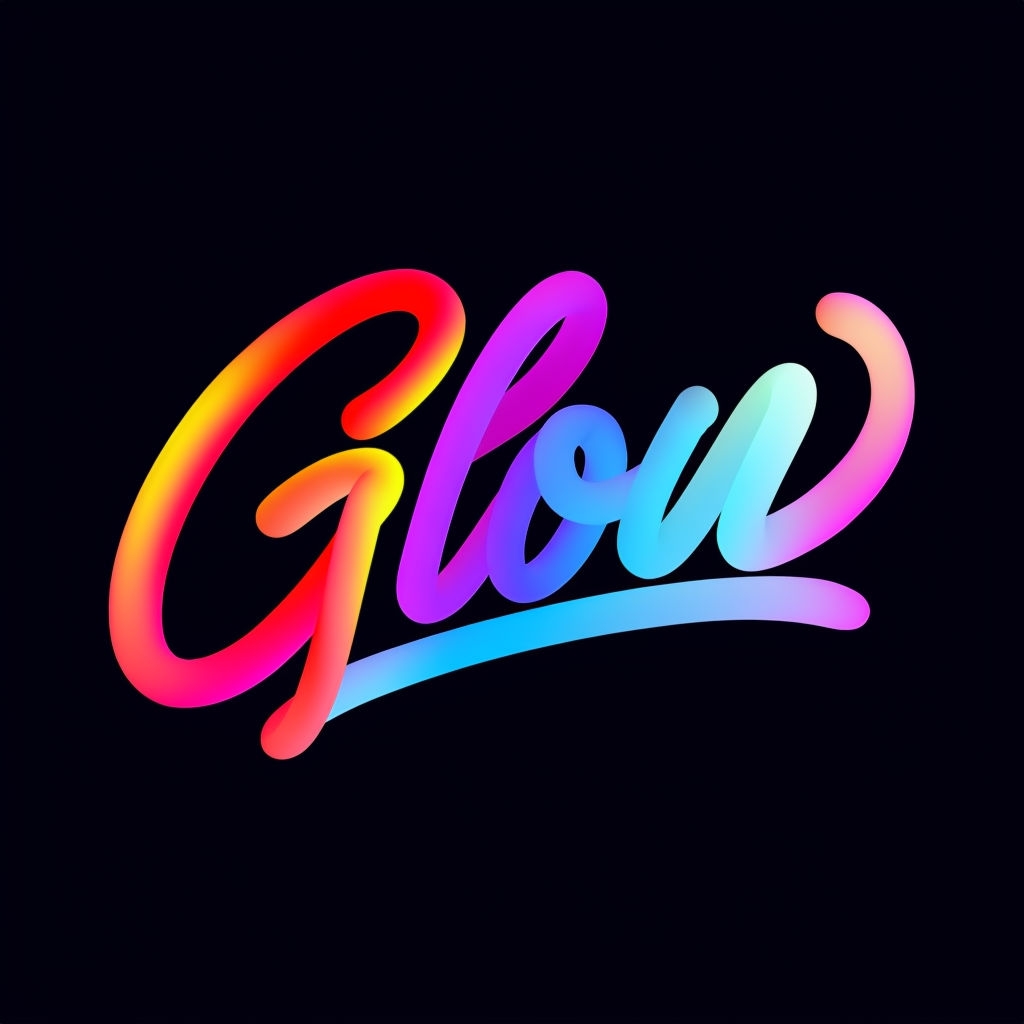 Vibrant Neon Glow Typography Design T-Shirt