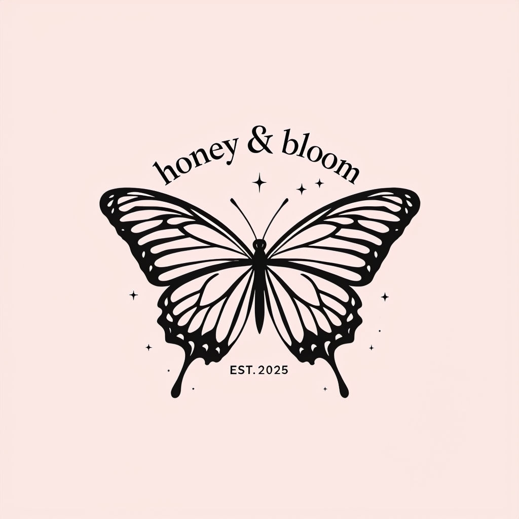 Elegant Minimalist Butterfly Logo for Honey & Bloom Brand