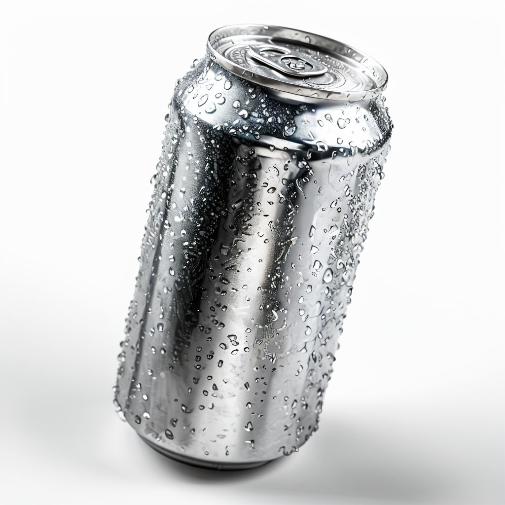 Realistic Silver Aluminum Soda Can with Condensation Photograph Art