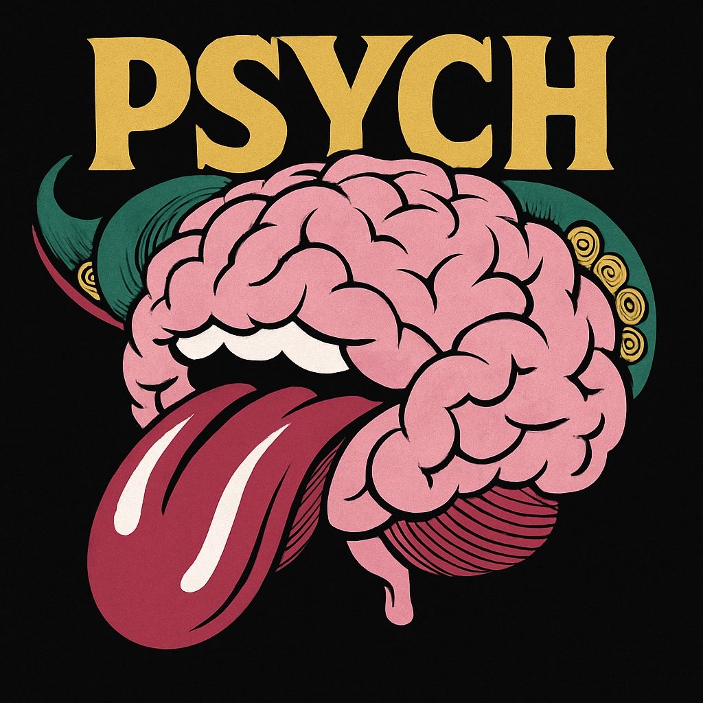 Psychedelic Pop Art Human Brain with Bold Typography Spotify Album Cover