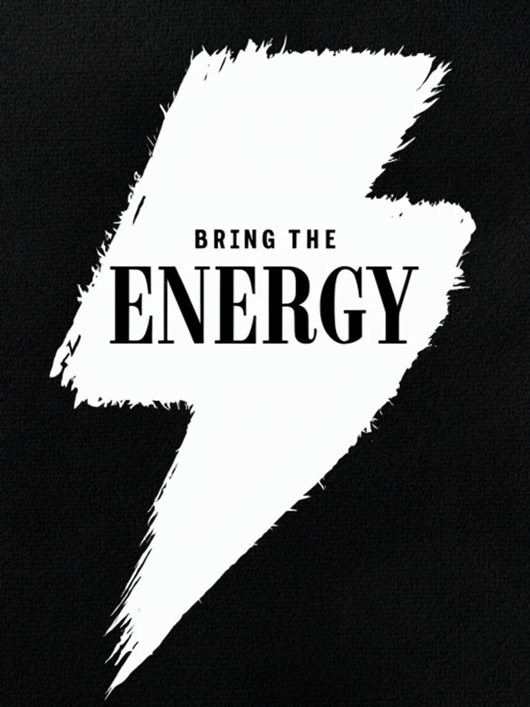 Bold Lightning Bolt Energy Graphic T-Shirt Design