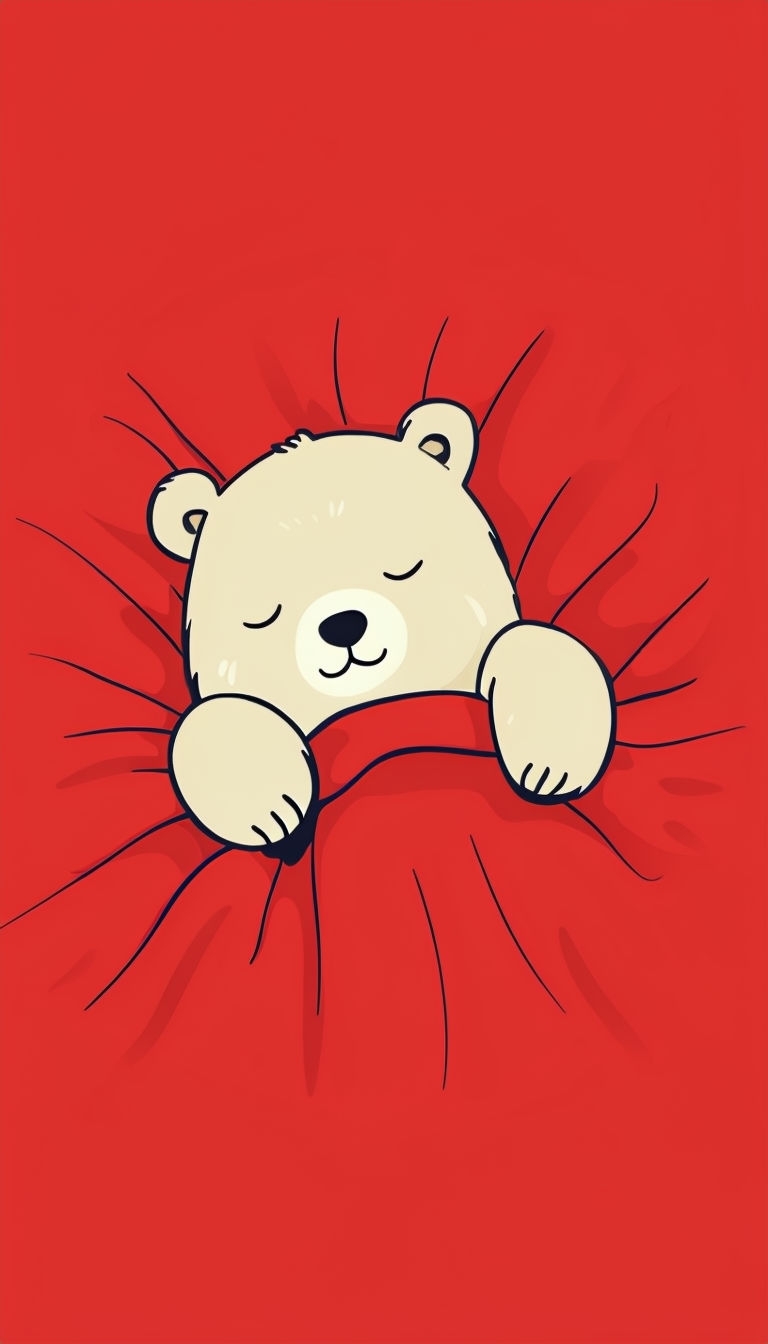 Cozy Minimalist Sleeping Bear Illustration Phone Case Cover
