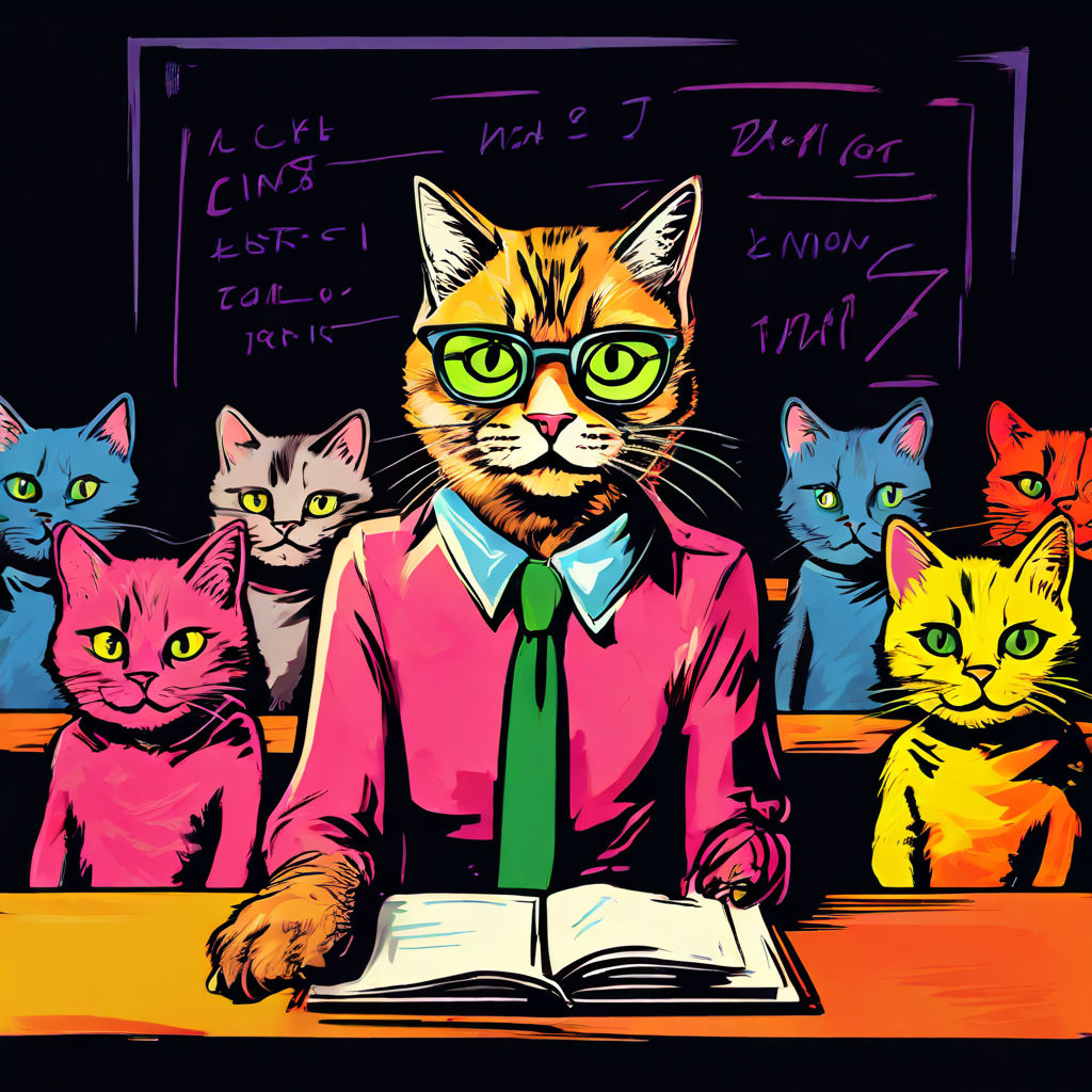 Pop Art Cat Teacher