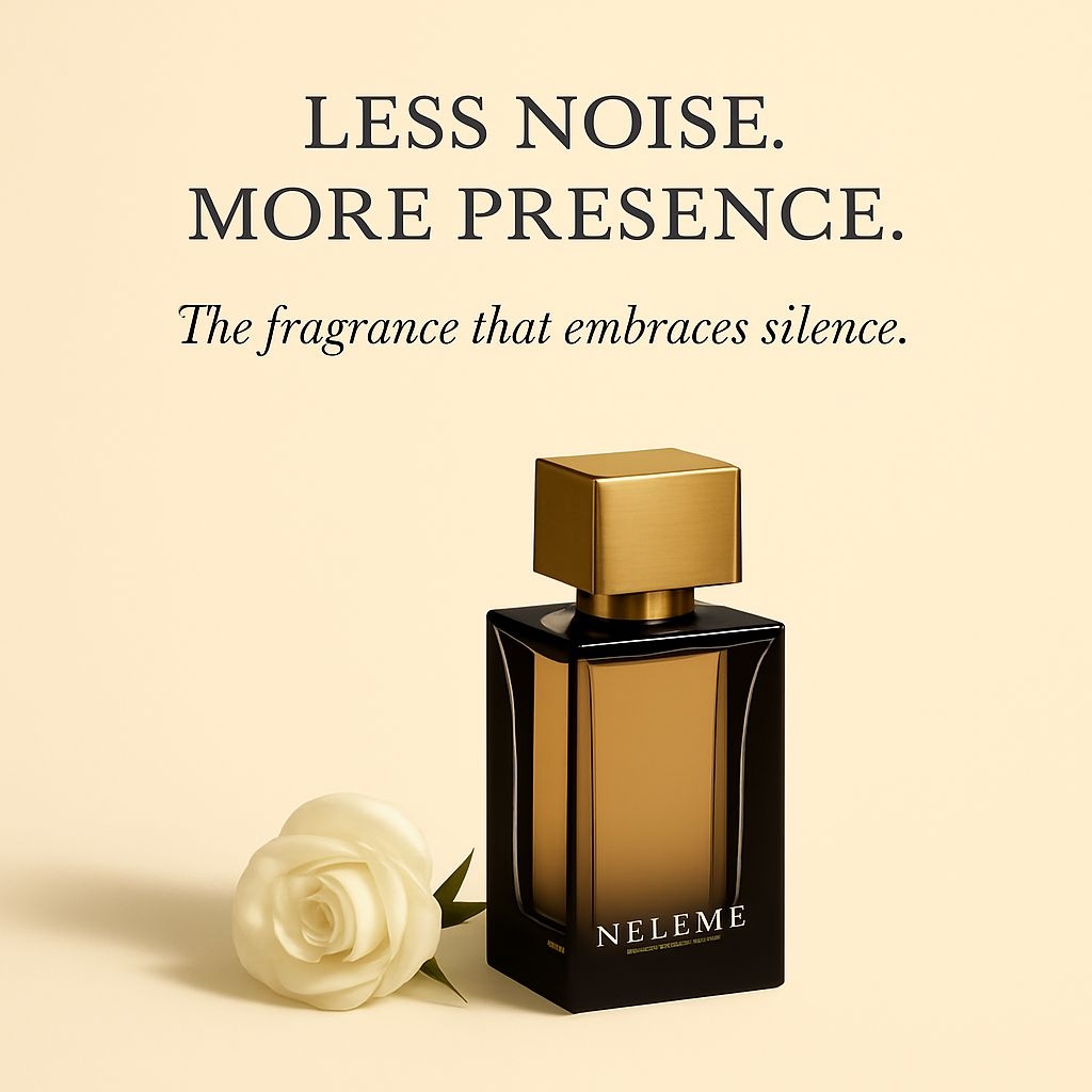 Elegant Minimalist Perfume Bottle and Rose Advertisement Ads