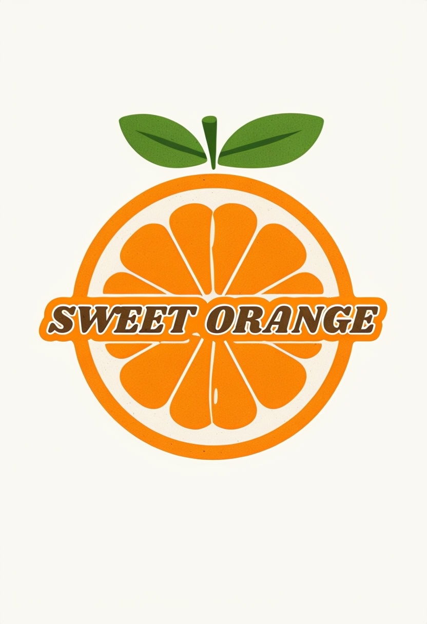 Stylized Sweet Orange Graphic Design for Modern T-Shirt