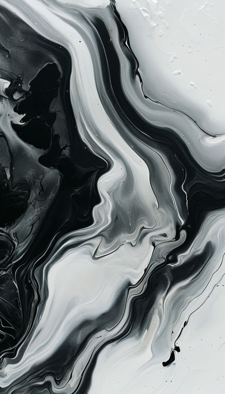 Mesmerizing Black and White Abstract Swirling Patterns Mobile Wallpaper