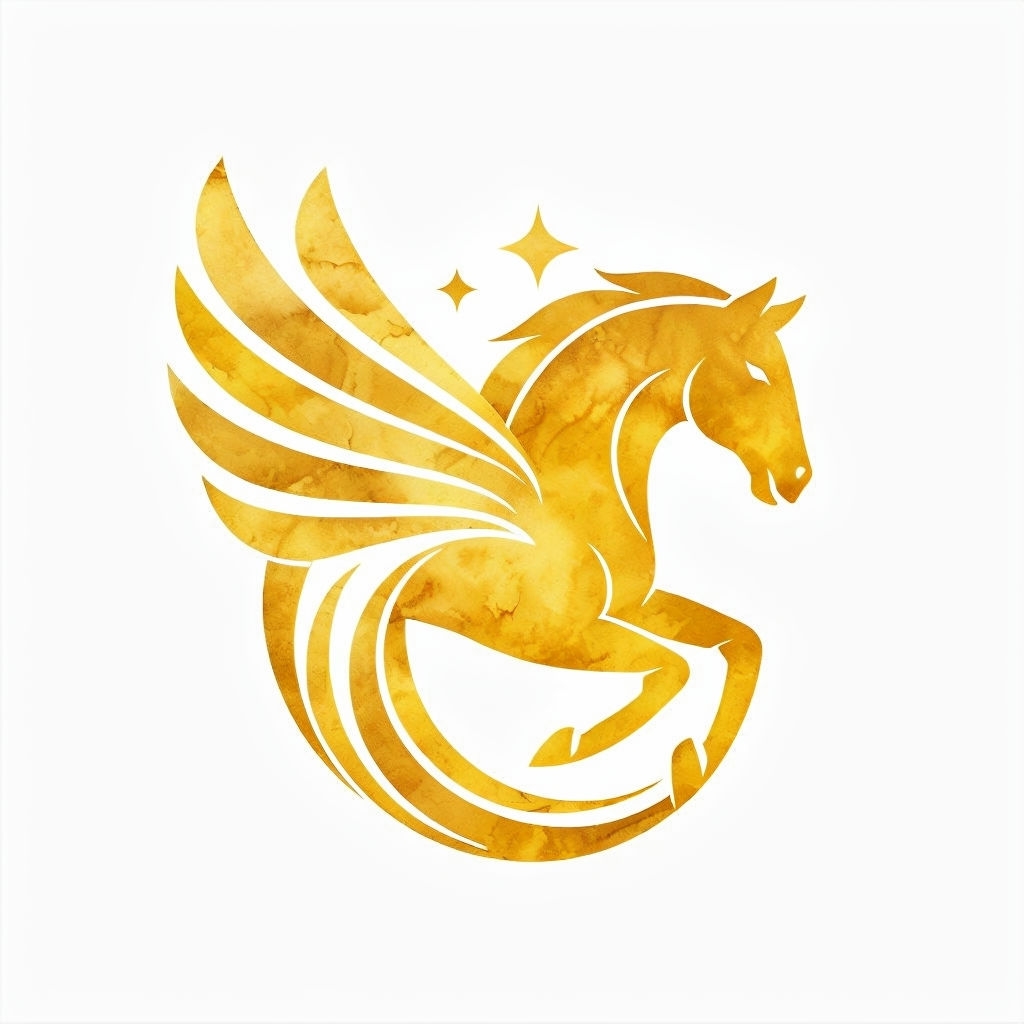 Elegant Minimalist Golden Horse Logo Design