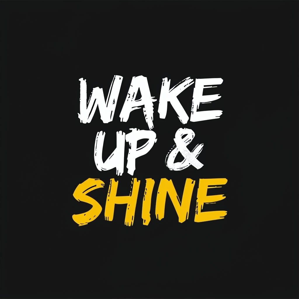 Wake Up & Shine Motivational Graphic Design T-shirt