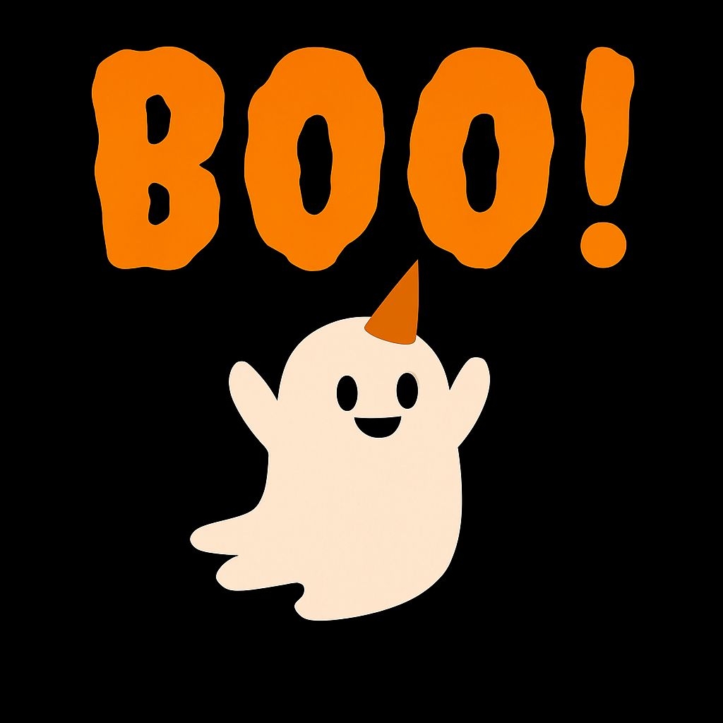 Playful Peach Ghost with Boo Text Halloween T-Shirt