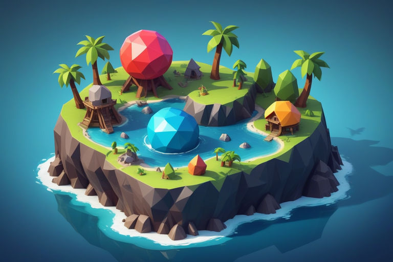 Design a game icon for a stylized low-poly island-themed gam... by ...