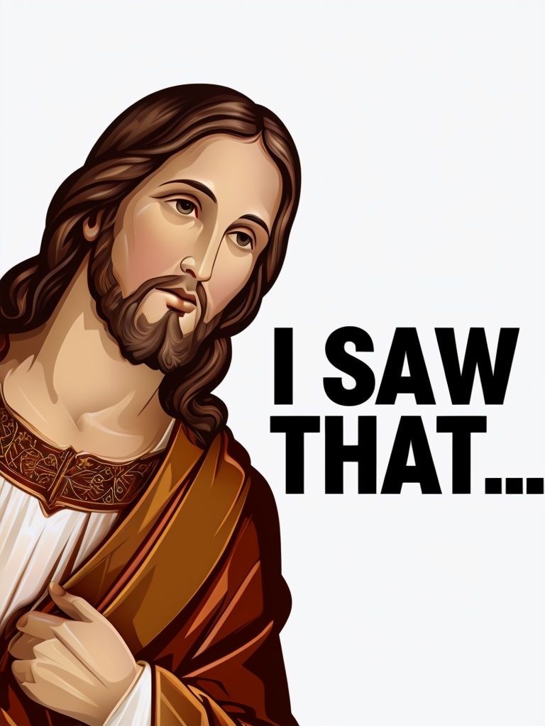 Jesus Christ Digital Illustration with Bold Text Poster