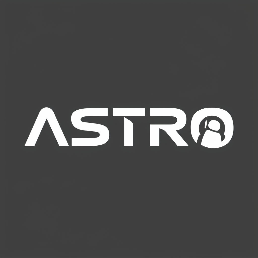 Minimalist ASTRO Logo with Astronaut Silhouette Design
