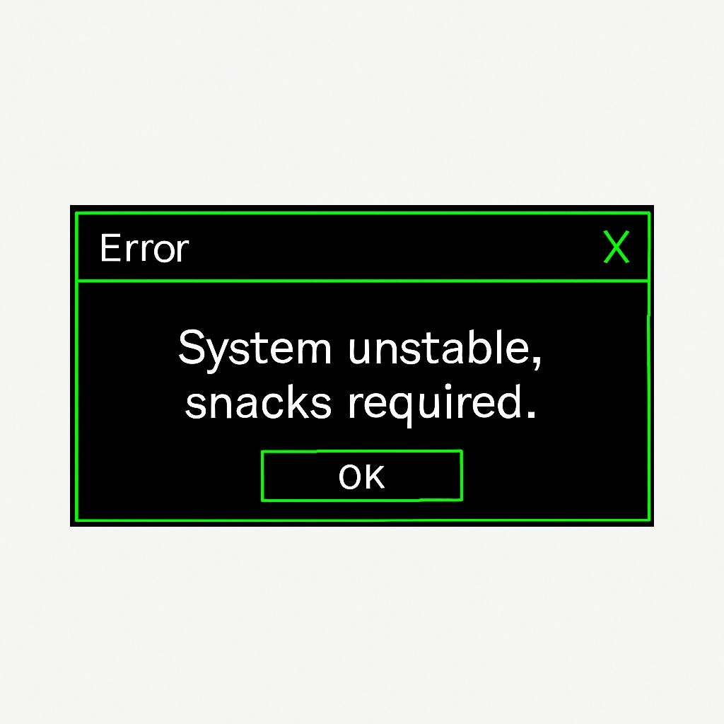 Digital Error Message with Humor Sticker
